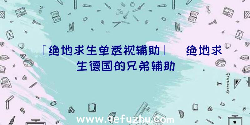 「绝地求生单透视辅助」|绝地求生德国的兄弟辅助